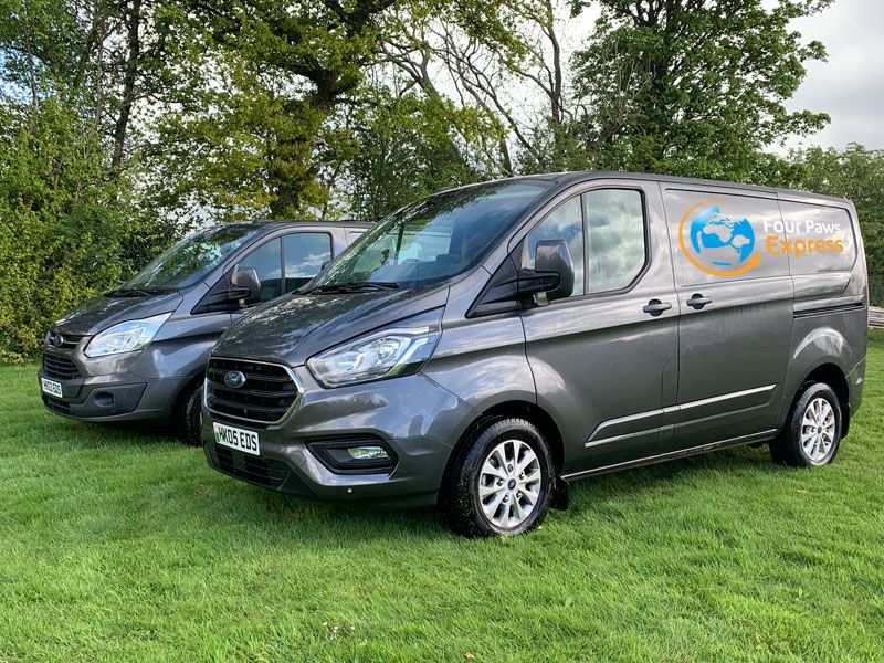 Four Paws Express vans carrying pets in North Wales